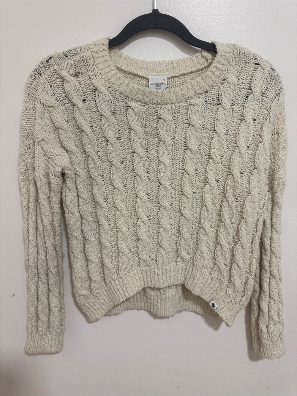 abercrombie kids Cream Cable Knit Sweater